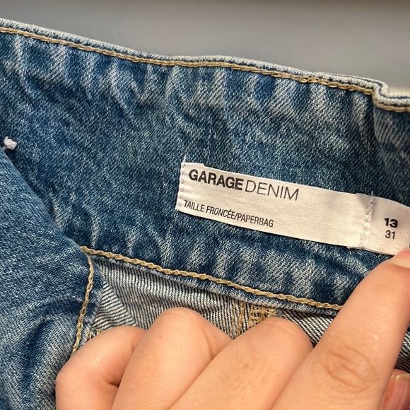 Garage High Waist Paperbag Tie Waist Raw Hem Jean Short  Women’s 31 - Picture 7 of 8